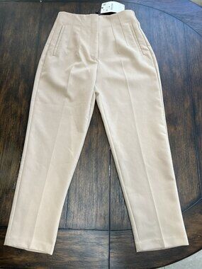NWT - Zara Womens Tailored High Rise Cropped Ankle Pants Size M
